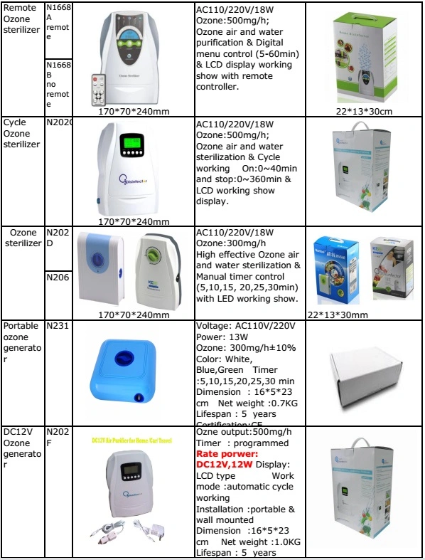 300mg/H Ozone Fruit Washer Portable Water Treatment Equipment for Kitchen